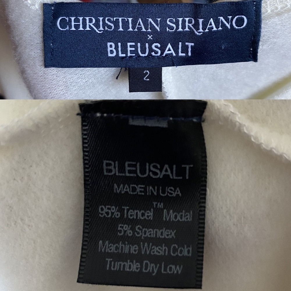 CHRISTIAN SIRIANO x BLEUSALT The Paradise Dress 2 Cream Ruched Bodycon Modal USA - Picture 9 of 13